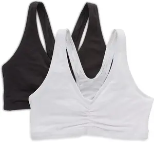 Hanes Womens X-Temp Wireless Bra Pack, Stretch Pullover Bra, Low-Impact Racerback Bra, 2-Pack