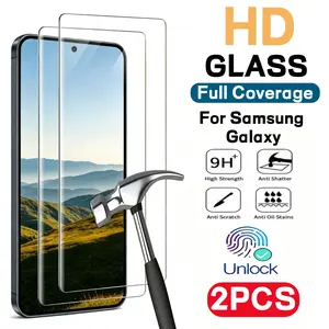 2pcs Ultra HD Curved Protective Screen Protector For Samsung Galaxy S26/S26 Plus/S26 Ultra/S25 Edge/S25/S24/S23/Plus/Ultra/FE/S22/S21/S20/Plus/FE/S10/Note 20/Note 20Ultra/Note 10+,Edge Coverage,Support Unlocking,Anti-Scratch,Touch Sensitivity,Bubble Free