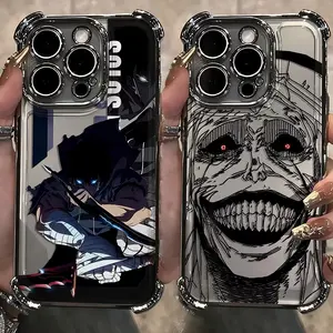 Anime Solos Levelings Plating Phone Case For iPhone 17 Pro Max Air 16 15 14 13 12 11 Pro Max X XR XSMax 7 8 6 Plus & Samsung Galaxy S25 Ultra S24 S23 S22 S21 Plus Anti-Fall Airabag Back Cover Smartphone Casing