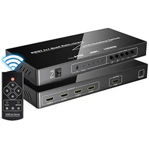 Iseebiz 4K 4 in 1 Out HDMI Multi-Viewer, 4K@30Hz 2K@60Hz HDMI Screen Splitter with Sound Switch 4 Modes, Seamless Switch for Engineer, Exhibition Hall, Video Meeting, Surveillance, Display Mall etc.
