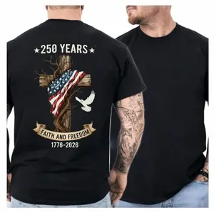 250 Years of Freedom T-shirt, 1776-2026 Patriotic Eagle Tee, Christian Faith & Freedom T-shirt, 4th of July USA Anniversary Shirt.