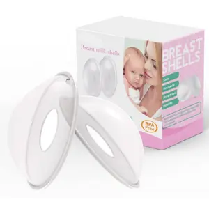Breast Shells Milk Saver for Nursing Moms, Breastfeeding Cups to Collect Leaking Breast Milk, Relieve Sore Nipples, Soft Silicone BPA-Free & Reusable Nursing Pads (2 Pack)