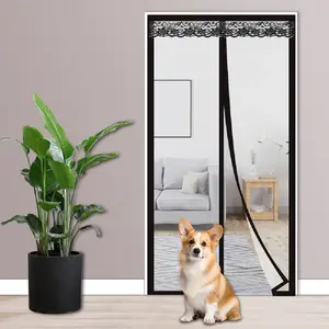 eva transparent heat-insulating door curtain, magnetic automatic closing, multiple sizes to maintain temperaturesuitable for all kinds of rooms with black border pleated  curtains