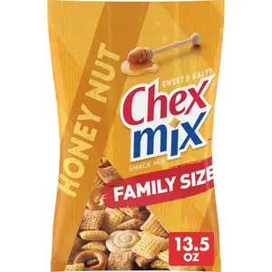 Chex Mix Honey Nut Snack Mix, Sweet and Salty Snack Bag, Family Size, 13.5 oz