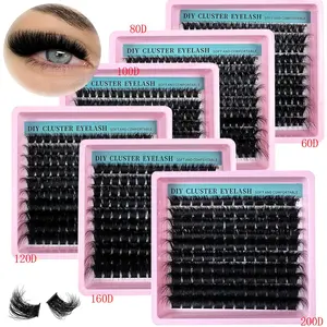 Mixed Length Individual False Eyelashes, 6 Boxes Natural Look Eyelash Extensions, Self Grafting Curl Eyelashes, Eye Makeup Enhancement False Eyelashes, Cosmetic, Eyelash Clusters