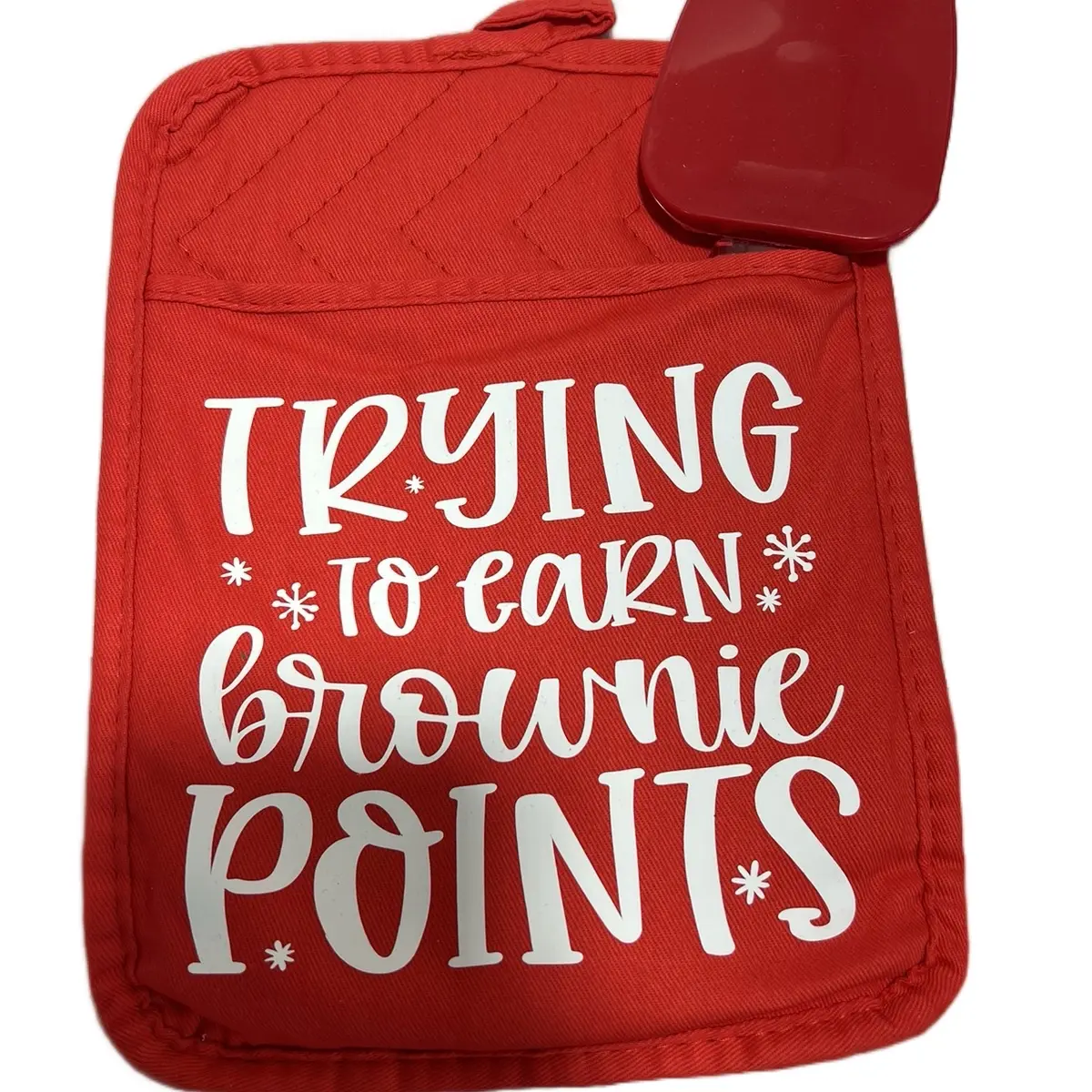 Kitchen Potholder with Spatula - Set of 2 Customized Oven Mitts