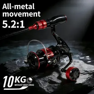 BMAX Spinning Reel 3000-6000 | Max Drag 10KG, 5.2:1 Gear Ratio, Freshwater & Saltwater Fishing