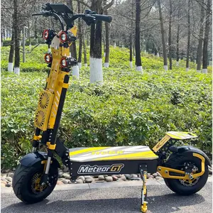 HCBK GT-M8 3600Wh Dual Motor Electric Scooter for Adults, 13" Tires, 40Ah Battery, 120KM Long Range, Hydraulic Brakes, Full Suspension, Foldable Waterproof E-Scooter with Seat & LED Lights