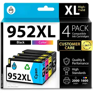 Compatible  Cartridges Replacement for  952XL 952 XL 4 Combo Pack (Black, Cyan/Magenta/Yellow) to use with  OfficeJet Pro 8710 7740 8720 8715 8210 8703 OfficeJet 8702 Printers
