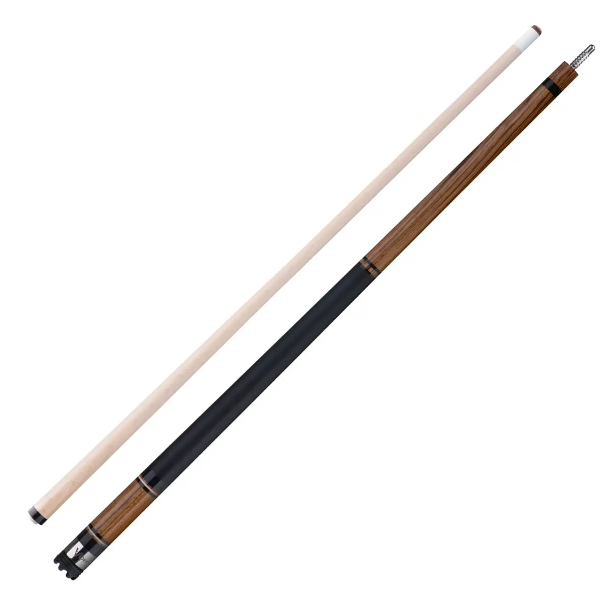 Viper 50-9891 Naturals Zebrawood Billiards Pool Cue with Maple Core, Le Pro Leather Tip, Pro Taper & Casemaster Classic Q-Vault Brown Case - 1 Butt, 1 Shaft for Enhanced Play, Pool Games, Maple Wood, Cues