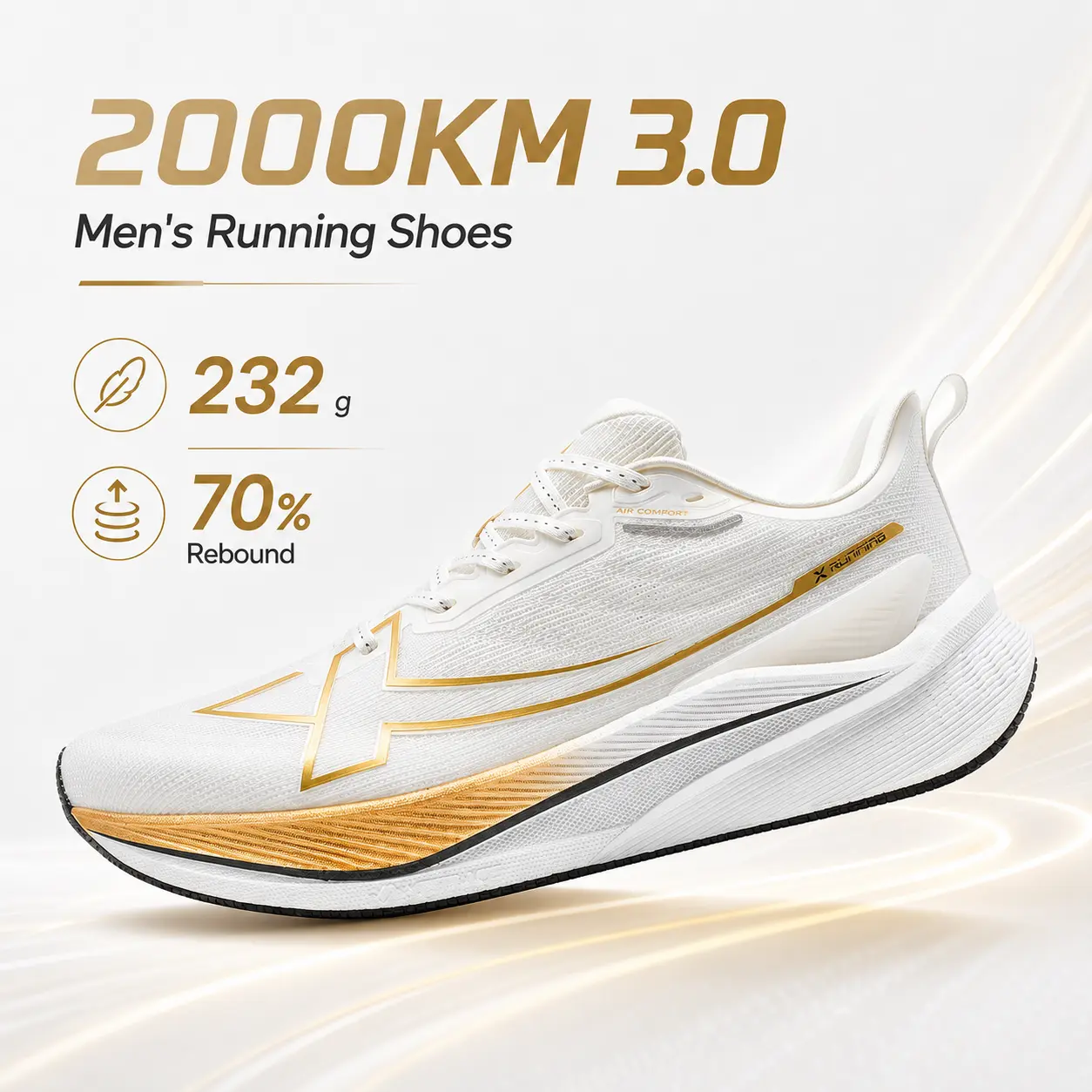 XTEP 2000km 3.0/5.0/5.0 Pro Men's Pro Running Shoes | Breathable Training Sneakers for Jogging & Marathon, ACE Midsole Comfort