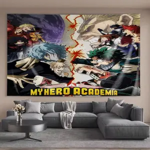 Minimalist Tapestries My Hero Academia anime character fight scene Trendy Design Wall decoration