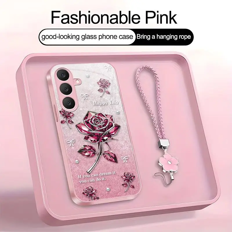 Suitable for [Galaxy S25 Fe] high-end women's phone case🤩,exquisite rose pattern, sophisticated yet elegant，drop-resistant, affordably priced，fingerprint-resistant  YM99