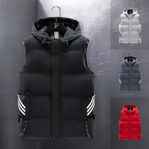 Men's Heavyweight Hooded Vest, Winter Tactical Jacket with Zipper Closure, Loose Fit Outdoor Coat, Thick and Warm for Cold Weather, Construction, Hiking, Camping Use - Non-Stretch Fabric - Ideal Choice for Outdoor Enthusiasts Unisex Sleeveless