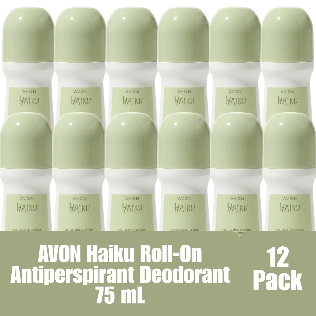 AVON Haiku Roll-On Antiperspirant Deodorant 75 mL / 2.6 fl oz Fresh Fragrance Long-Lasting Protection 12-Pack