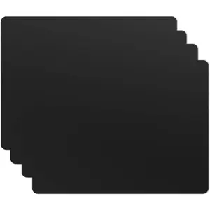 Silicone Placemats, Food-Grade Non-Slip Waterproof, Dining, Stain Resistant, Countertop Protector, Kitchen Counter Mat, Heat Resistant, Baking mat Dishwasher Safe (15.7x11.8Inch-4pack, Black)