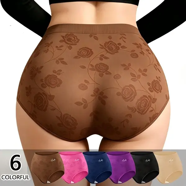 Women's SpringStatements LUCKY Elegant Plus Size Seamless Panty Sets (3/4/5/6/7 Pieces) - Soft, Stretchy Printed Clothes, Breathable, Invisible, Sizes 1XL-5XL
