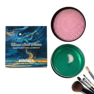 Makeup Brush Cleaning Soap with Built-in Silicone Mat, Fast & Effective Deep Clean, Gentle Care for All Brushes