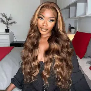 P4/27 Ombre 13x6 Lace Front Wigs Human Hair Body Wave Wig Pre Plucked Hd Transparent Lace Frontal Straight Human Hair Wigs for Women 180 Density Wig