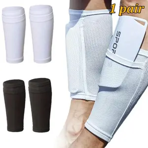 2-Pack Football Shin Guards Set, Compression Ankle Sleeves with Pockets, Football Equipment, Ideal for Beginners and Elite Athletes, Unisex Design