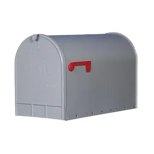 Gibraltar Mailboxes  Stanley Classic Galvanized Steel Post Mount Mailbox, Gray