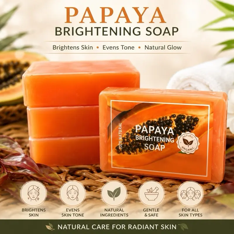 3 packs Pure Papaya Kojic Acid Soap - Facial Soap for Skincare - N.W. 100g - Facial Wash with Kojic Acid for Skin Repair and Cleansing - Cleanser, Facial Cleansing, Comfort
