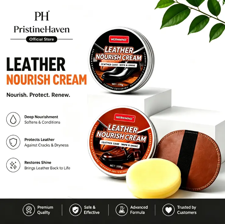 100g All-Purpose Household Leather Upholstery Cleaner Kit - Nourish Cream, Deep Conditioning Balm for Shoes/Jackets/Bags, Protects, Buffs, Softens, Moisturizes for Fast Shine, Protect