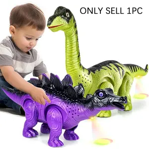 Interactive Electric Dinosaur Toy Set, Sound & Light Effects, Walking Action, Perfect Gift for Boys Ages 3-6, Party Decorations, Action Figure Set, Movable Figurines