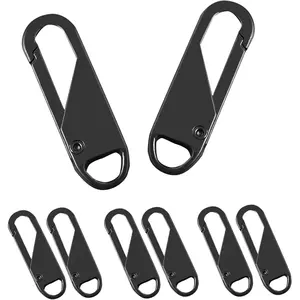 Zipper Pull, 6 count Replacement Metal Zipper Handle Mend Fixer Tab for Luggage, Suitcases, Backpacks, Jackets, Purses, Handbags