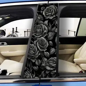 1-Piece Diablo Sketch Rose Gothic Car Stickers: 2-Piece Set - Waterproof, Scratch Resistant, for All Models - Auto Parts and Holiday Decorations for All Vehicles, for Laptops, Cars, Car Decals