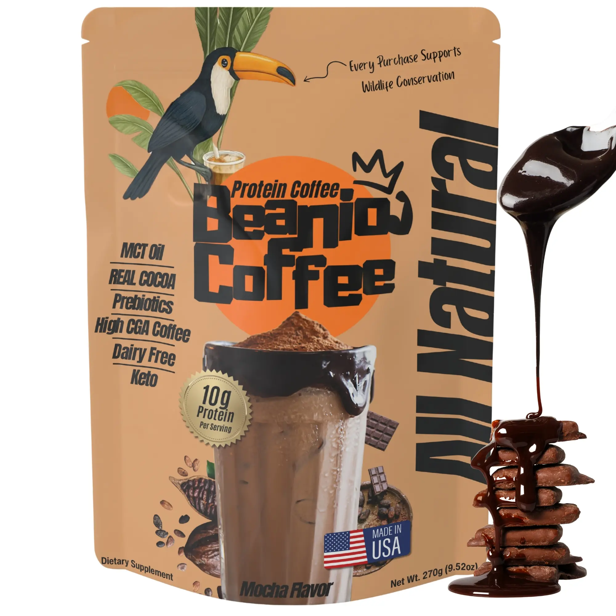 Beanio Mocha Protein Coffee – Premium Instant Coffee with Collagen & Cacao – Clean Energy, Keto, Sugar-Free, Dairy-Free