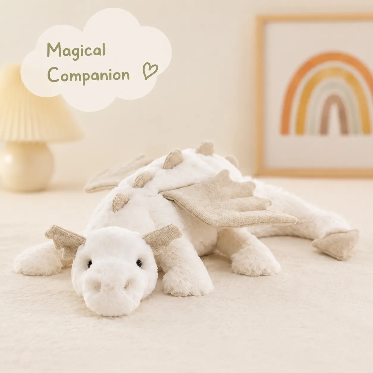 Jellycat Snow Dragon Stuffed Animal, Large 19.5 inches - Mythical Plush Toy - Classic Children's Gift