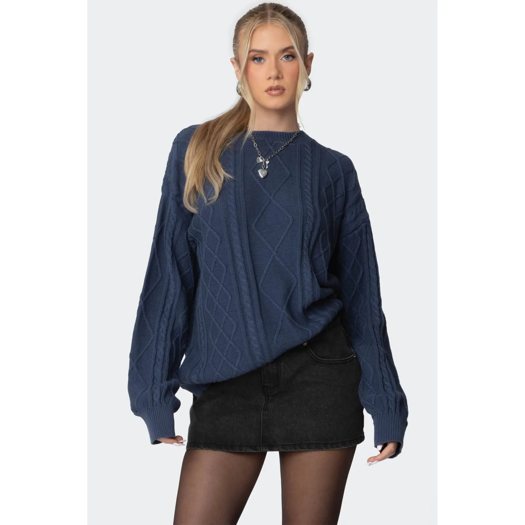 Jessy Cable Knit Oversized Sweater