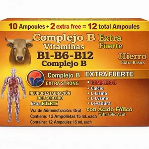 3en1 Hierro Vitamin B12 Antioxidant Dietary Supplement 10 Vials 15ML Balanced Wellness Nutrient Support Fast Absorbing Liquid Plant-Based Ingredients