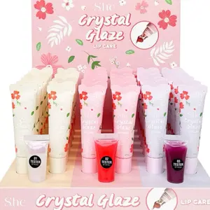 She Crystal Glaze Lip Butter Moisturizing Gloss Floral glossy shimmer