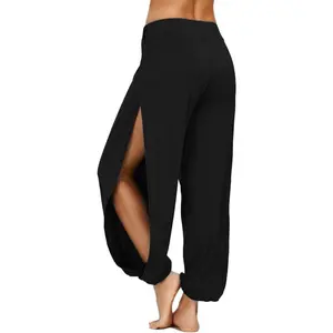 TRAIL RECKONING High Slit Harem Pants Women Hippie Harem Pants Trousers Womenswear Bottom Underwear Lady