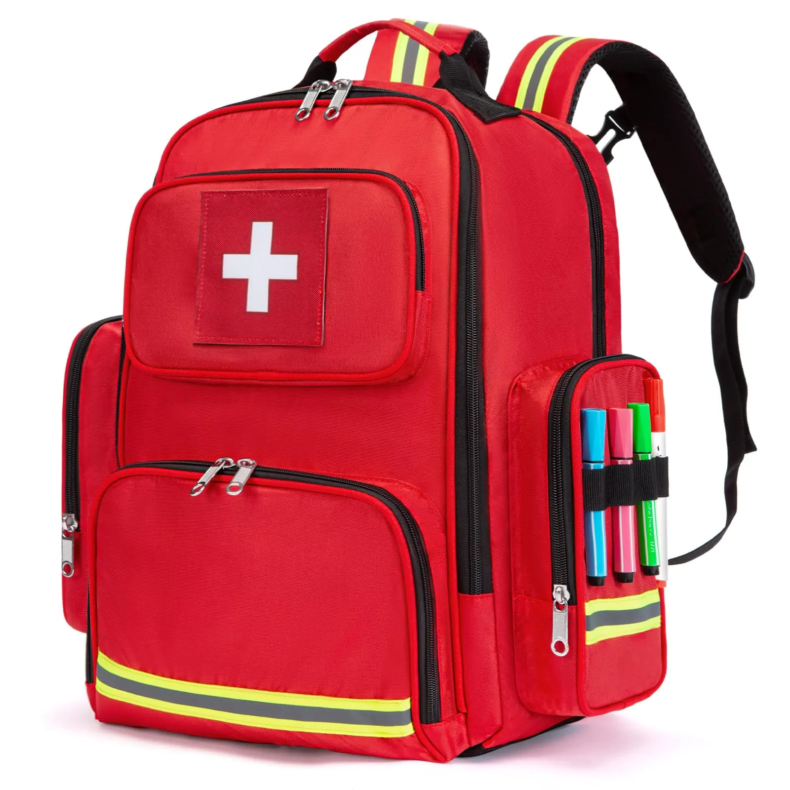 Professional EMT Medical Backpack for Hikers, Empty Heavy-Duty Weatherproof Bag with Reflective Strips for Emergency Survival Kit Supplies, Safety Emergency Kit