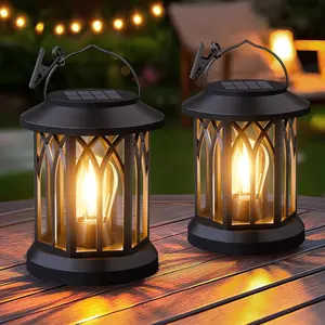 SummerVibes KOOPER Hanging Solar Lanterns Outdoor Waterproof - Lanterns Decorative Outdoor Patio Decor with Clip Solar Lantern for Outside - Outdoor Lanterns for Patio Garden Waterproof Gifts for Women Mom Family