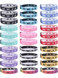 30-Pack WWJD Paracord Bracelets 'How Would Jesus Hurt Me' Inspirational Christian Bracelets Unisex Adjustable Religious Jewelry Gift Easter Basket Filler Braided WWJD Wristbands for Fundraising Events Word Bracelets