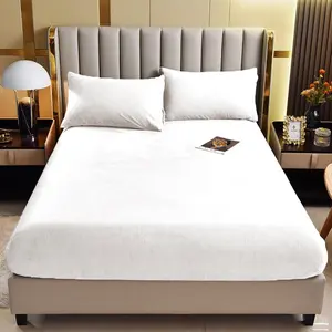 Solid Color Bedding Set without Filler, 3 Counts/set Including 1 Count Fitted Sheet & 2 Counts Pillowcase, Soft Warm Bedding Set for Bedroom & Guest Room