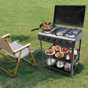 Natural Gas Stove With 5 Burners, Portable Natural Gas Stove