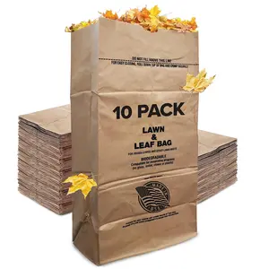 Stock Your Home 30 Gallon Kraft Leaf Bag - 10 Count