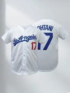 Men's #17 Baseball Jersey, Embroidered Breathable Short Sleeve T-Shirt, Active Breathable V Neck Short Sleeve Sports Shirt For Training & Casual Wear, Sports Clothing, Sports Top