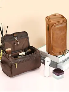 Men's Travel Toiletry Bag, Multifunctional Toiletry Bag, Travel Essentials Bag, Toiletries Travel Bag, Lightweight Dual-Layer Synthetic Leather Set, Ideal Gift for Best Man & Father's Day, Durable Organizer Kit
