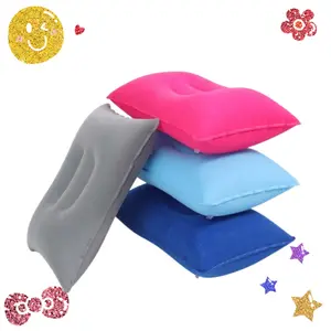 4Pcs Ultralight Inflatable Pillow Small Squared Flocked Fabric Air Pillow Beach Pillow for Camping,Napping,Desk Rest,Hiking,Traveling,Neck Lumbar Support - Home Improvement.