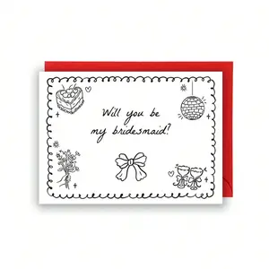 Bridesmaid Proposal Card, Will You Be My Bridesmaid, Bridesmaid Invitation Card, Card For Good Friends, Simple And Elegant Style
