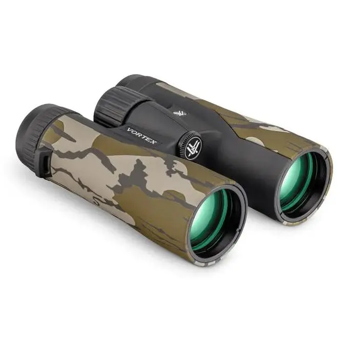 Vortex Crossfire HD 10x42 Outdoor Binoculars - Waterproof Hunting Gear, Rubber Armor, Ergonomic Open Hinge, Mossy Oak Bottomland Camouflage, Unisex, Shockproof, Tripod-Ready, Compact for Hunters