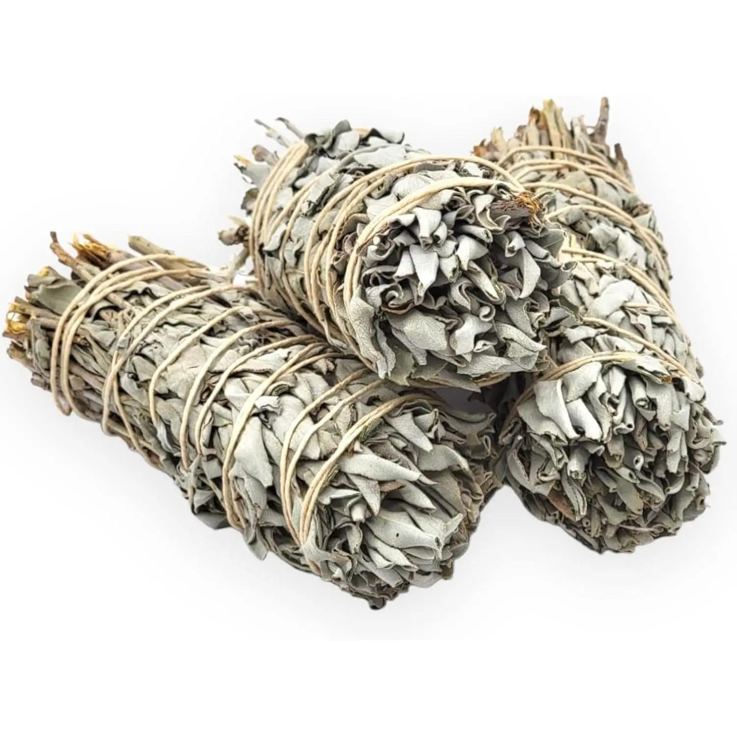 Yerbero Premium California White Sage Wands (Pack of 3) - 5 in Long, 2 in Wide Thick Hand-Tied Smudging Kit with Scent, Aroma, Incense, Herbal White Sage Aroma for Home Cleansing, Meditation, Fragrance, Bowl