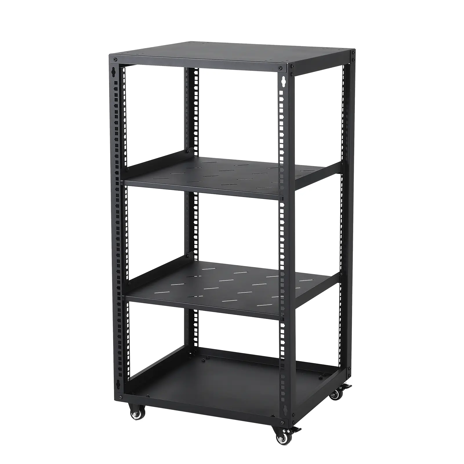 Commercial Grade 20U Open Frame Reinforced Metal Network Server Rack - Heavy Duty Rolling Cabinets, Racks & Shelves, Casters, Wall Mount/Floor Standing, 2 PCS 1U Adjustable Units, Tool-Free Setup, 500lbs Steady Support, Small Space Decor for IT Gear,famil