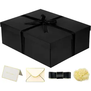 Large Gift Box 16.5x13x5.5 inches, Black Boxes for Presents, Suitable for Birthday, Valentine's Day, Mother's Day, Christmas, Anniversary